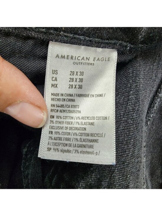 American Eagle Outfitters Jeans Mens 28x30 Black Denim Athletic Skinny - Picture 12 of 14